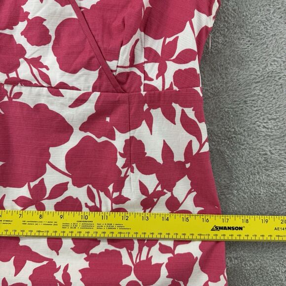 Boden Dress 4R Floral Pink Sheath V-Neck Sleeveless Midi Preppy Beach Resort - Picture 12 of 16